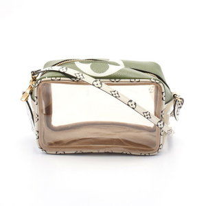 Louis Vuitton Monogram Giant Beach Pouch Handbag Canvas White Khaki Green